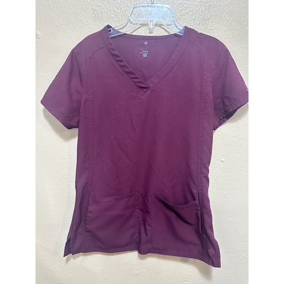 Med Couture Insight Wine XS Scrub Top V-Neck Short Sleeve Women's - Picture 1 of 8